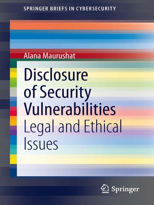 cover image of Disclosure of Security Vulnerabilities